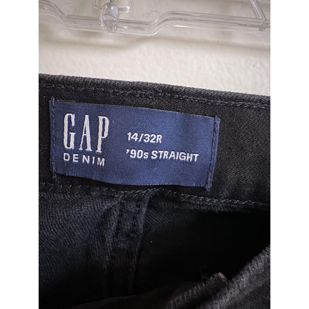 High Waisted 90s Straight Jeans Y2K Stretch Denim Grunge Gap Factory Black 32 14 - Picture 6 of 8